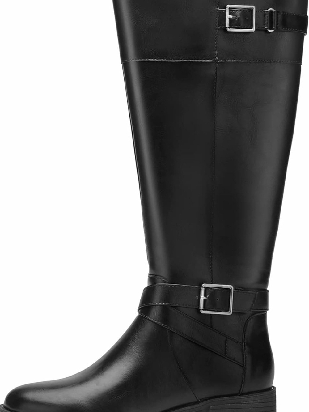 Women's Wide Width Tall Wide Calf Buckle Riding Boots